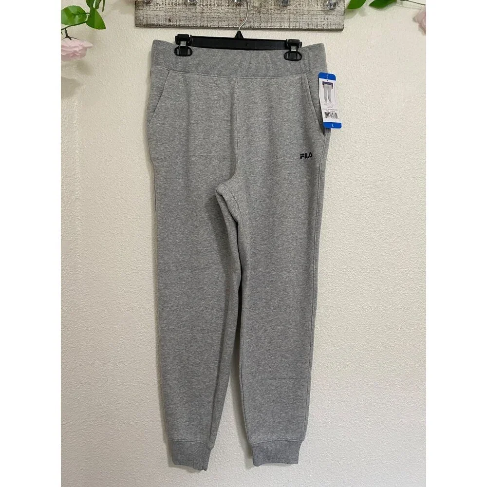Fila Men's Sweatpants Joggers Black  Size Large Grey
